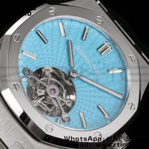 AP AP Royal Oak 2018 SIHH SS Tourbillon R8F Tiffany Sunburst Tapisserie Dial on SS Bracelet V3 - Super Clone Watch | 1:1 Best Version
