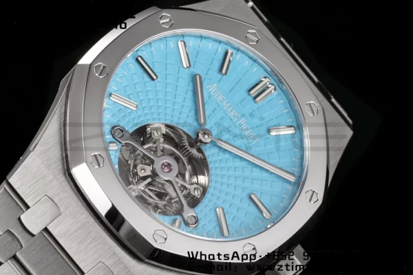 AP AP Royal Oak 2018 SIHH SS Tourbillon R8F Tiffany Sunburst Tapisserie Dial on SS Bracelet V3 - Super Clone Watch | 1:1 Best Version