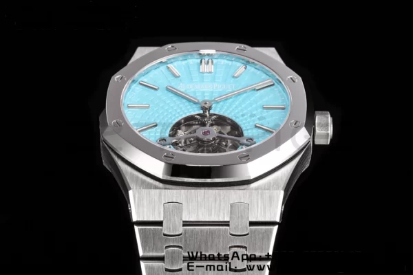 AP AP Royal Oak 2018 SIHH SS Tourbillon R8F Tiffany Sunburst Tapisserie Dial on SS Bracelet V3 - Super Clone Watch | 1:1 Best Version