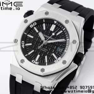 AP Royal Oak Offshore Diver 15703 APSF 1:1 Best Edition Black Dial on Black Rubber Strap SA3120 Super Clone V2 - Super Clone Watch | 1:1 Best Version