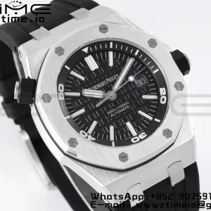 AP Royal Oak Offshore Diver 15703 APSF 1:1 Best Edition Black Dial on Black Rubber Strap SA3120 Super Clone V2 - Super Clone Watch | 1:1 Best Version