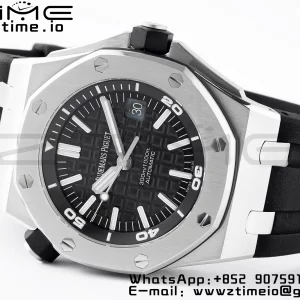AP Royal Oak Offshore Diver 15703 APSF 1:1 Best Edition Black Dial on Black Rubber Strap SA3120 Super Clone V2 - Super Clone Watch | 1:1 Best Version