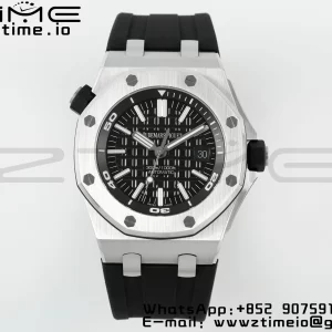 AP Royal Oak Offshore Diver 15710 APSF 1:1 Best Edition Black Dial on Black Rubber Strap SA3120 Super Clone V2 - Super Clone Watch | 1:1 Best Version