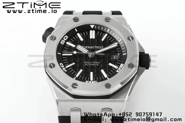 AP Royal Oak Offshore Diver 15710 APSF 1:1 Best Edition Black Dial on Black Rubber Strap SA3120 Super Clone V2 - Super Clone Watch | 1:1 Best Version