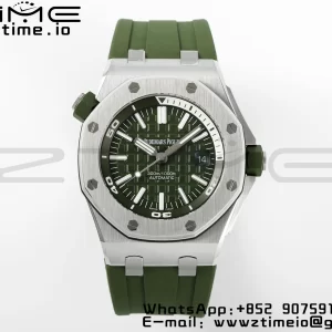 AP Royal Oak Offshore Diver 15710 APSF 1:1 Best Edition Green Dial on Green Rubber Strap SA3120 Super Clone V2 - Super Clone Watch | 1:1 Best Version