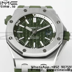 AP Royal Oak Offshore Diver 15710 APSF 1:1 Best Edition Green Dial on Green Rubber Strap SA3120 Super Clone V2 - Super Clone Watch | 1:1 Best Version