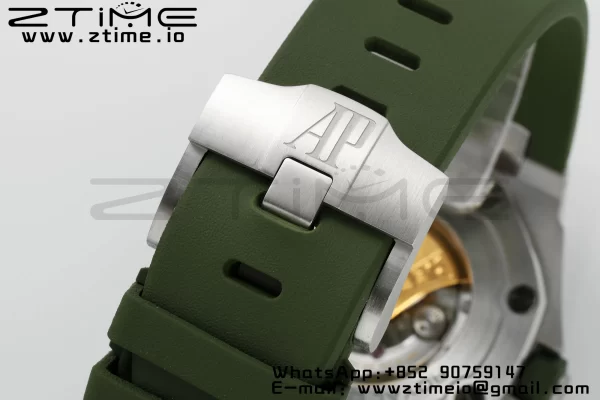 AP Royal Oak Offshore Diver 15710 APSF 1:1 Best Edition Green Dial on Green Rubber Strap SA3120 Super Clone V2 - Super Clone Watch | 1:1 Best Version