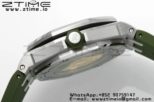 AP Royal Oak Offshore Diver 15710 APSF 1:1 Best Edition Green Dial on Green Rubber Strap SA3120 Super Clone V2 - Super Clone Watch | 1:1 Best Version