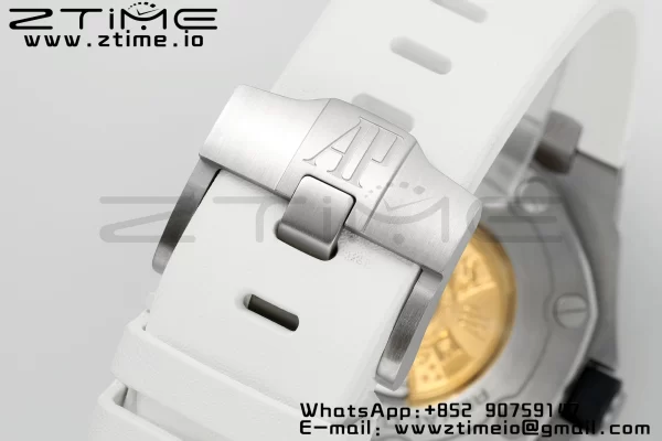 AP Royal Oak Offshore Diver 15710 APSF 1:1 Best Edition White Dial on White Rubber Strap SA3120 Super Clone V2 - Super Clone Watch | 1:1 Best Version