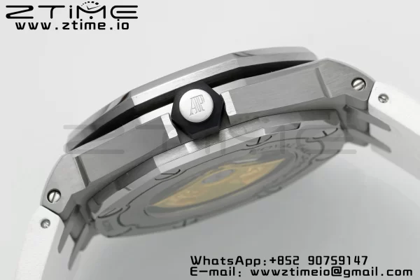 AP Royal Oak Offshore Diver 15710 APSF 1:1 Best Edition White Dial on White Rubber Strap SA3120 Super Clone V2 - Super Clone Watch | 1:1 Best Version