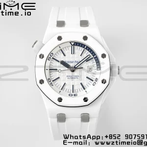AP Royal Oak Offshore Diver 15707 White Ceramic APSF 1:1 Best Edition SA3120 Super Clone - Super Clone Watch | 1:1 Best Version