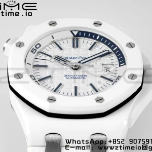 AP Royal Oak Offshore Diver 15707 White Ceramic APSF 1:1 Best Edition SA3120 Super Clone - Super Clone Watch | 1:1 Best Version