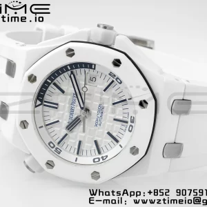 AP Royal Oak Offshore Diver 15707 White Ceramic APSF 1:1 Best Edition SA3120 Super Clone - Super Clone Watch | 1:1 Best Version