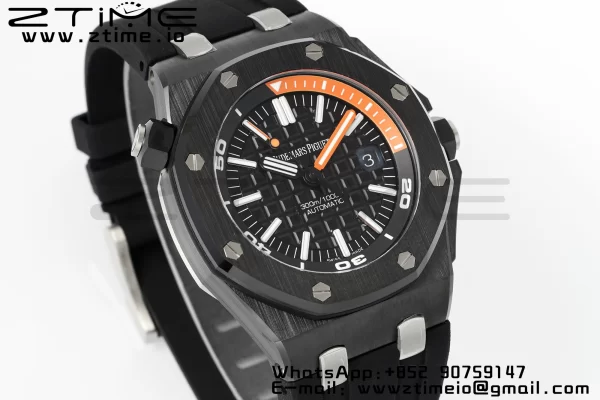 AP Royal Oak Offshore Diver 15707 Black Ceramic APSF 1:1 Best Edition SA3120 Super Clone - Super Clone Watch | 1:1 Best Version