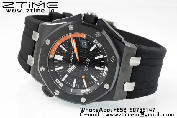 AP Royal Oak Offshore Diver 15707 Black Ceramic APSF 1:1 Best Edition SA3120 Super Clone - Super Clone Watch | 1:1 Best Version