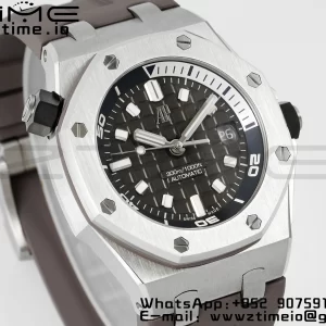 AP Royal Oak Offshore Diver 15720 SS APSF 1:1 Best Edition Cadran gri pe curea de cauciuc gri A4308 Super Clone - Super Clone Watch | 1:1 Best Version