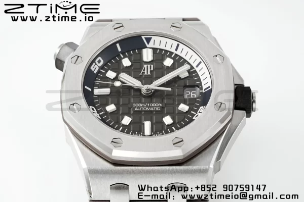 AP Royal Oak Offshore Diver 15720 SS APSF 1:1 Best Edition Cadran gri pe curea de cauciuc gri A4308 Super Clone - Super Clone Watch | 1:1 Best Version