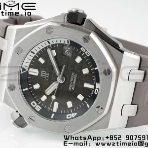 AP Royal Oak Offshore Diver 15720 SS APSF 1:1 Best Edition Cadran gri pe curea de cauciuc gri A4308 Super Clone - Super Clone Watch | 1:1 Best Version
