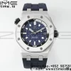 AP Royal Oak Offshore Diver 15720 SS APSF 1:1 Best Edition Blue Dial on Blue Rubber Strap A4308 Super Clone - Super Clone Watch | 1:1 Best Version