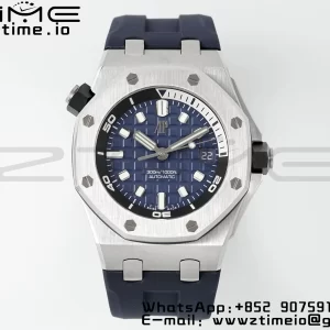 AP Royal Oak Offshore Diver 15720 SS APSF 1:1 Best Edition Blue Dial on Blue Rubber Strap A4308 Super Clone - Super Clone Watch | 1:1 Best Version