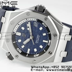 AP Royal Oak Offshore Diver 15720 SS APSF 1:1 Best Edition Blue Dial on Blue Rubber Strap A4308 Super Clone - Super Clone Watch | 1:1 Best Version