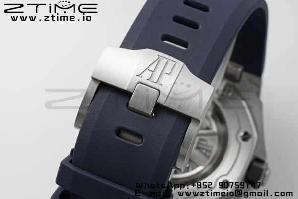 AP Royal Oak Offshore Diver 15720 SS APSF 1:1 Best Edition Blue Dial on Blue Rubber Strap A4308 Super Clone - Super Clone Watch | 1:1 Best Version