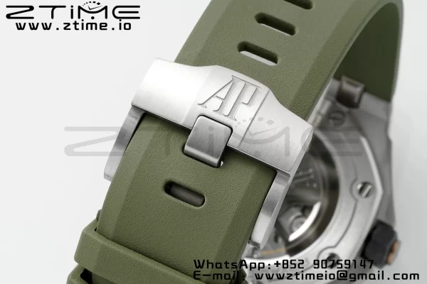 AP Royal Oak Offshore Diver 15720 SS APSF 1:1 Best Edition Green Dial on Green Rubber Strap A4308 Super Clone - Super Clone Watch | 1:1 Best Version