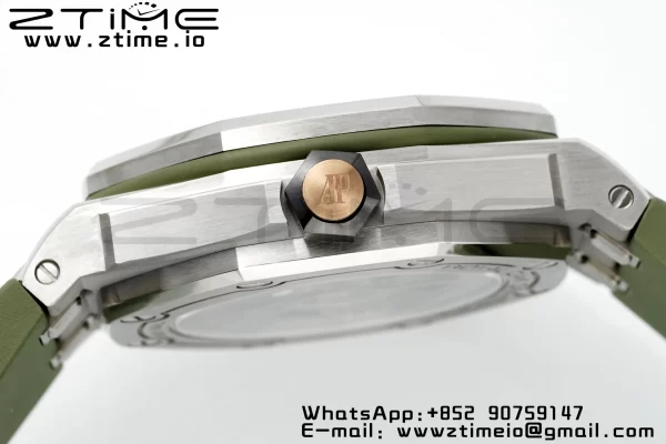 AP Royal Oak Offshore Diver 15720 SS APSF 1:1 Best Edition Green Dial on Green Rubber Strap A4308 Super Clone - Super Clone Watch | 1:1 Best Version