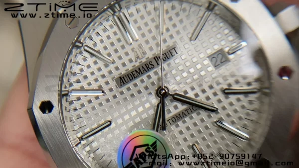 AP Royal Oak 41mm 15400 SS APSF 1:1 Best Edition White Textured Dial on SS Bracelet SA3120 Super Clone V3 - Super Clone Watch | 1:1 Best Version