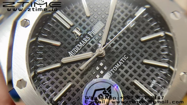 AP Royal Oak 41mm 15400 SS APSF 1:1 Best Edition Black Textured Dial on SS Bracelet SA3120 Super Clone V3 - Super Clone Watch | 1:1 Best Version