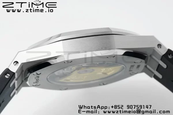 AP Royal Oak 41mm 15400 SS APSF 1:1 Best Edition White Textured Dial on Black Rubber Strap SA3120 Super Clone V3 - Super Clone Watch | 1:1 Best Version