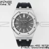 AP Royal Oak 41mm 15400 SS APSF 1:1 Best Edition Gray Textured Dial on Black Rubber Strap SA3120 Super Clone V3 - Super Clone Watch | 1:1 Best Version