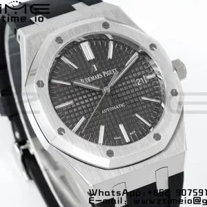 AP Royal Oak 41mm 15400 SS APSF 1:1 Best Edition Cadran gris texturé sur bracelet caoutchouc noir SA3120 Super Clone V3 - Super Clone Watch | 1:1 Best Version