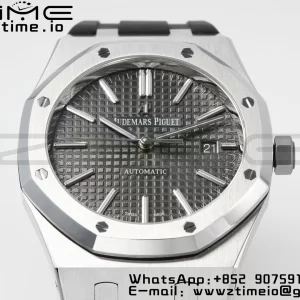 AP Royal Oak 41mm 15400 SS APSF 1:1 Best Edition Cadran gris texturé sur bracelet caoutchouc noir SA3120 Super Clone V3 - Super Clone Watch | 1:1 Best Version