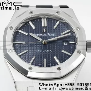 AP Royal Oak 41mm 15400 SS APSF 1:1 Best Edition Κυανό καντράν με υφή σε μαύρο λουράκι από καουτσούκ SA3120 Super Clone V3 - Super Clone Watch | 1:1 Best Version