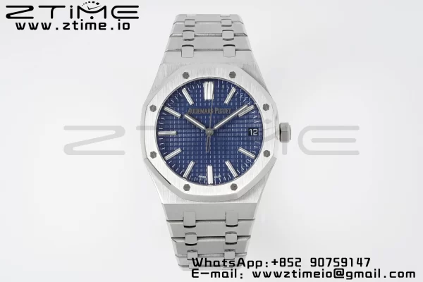 AP Royal Oak 41mm 15510 "50th Anniversary" SS APSF 1:1 Best Edition Blue Dial on SS Bracelet SA4302 Super Clone V2 - Super Clone Watch | 1:1 Best Version