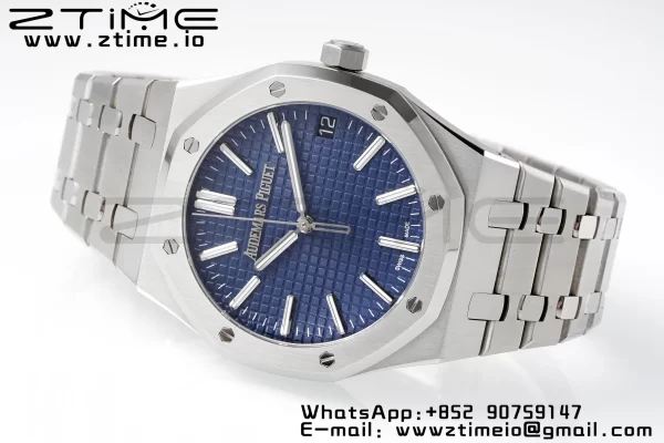 AP Royal Oak 41mm 15510 "50th Anniversary" SS APSF 1:1 Best Edition Blue Dial on SS Bracelet SA4302 Super Clone V2 - Super Clone Watch | 1:1 Best Version