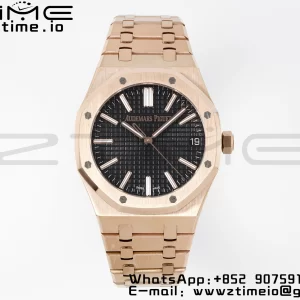 AP Royal Oak 41mm 15510 "50th Anniversary" RG APSF 1:1 Best Edition Black Dial on RG Bracelet SA4302 Super Clone V2 - Super Clone Watch | 1:1 Best Version