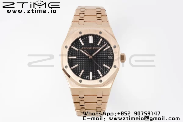 AP Royal Oak 41mm 15510 "50th Anniversary" RG APSF 1:1 Best Edition Black Dial on RG Bracelet SA4302 Super Clone V2 - Super Clone Watch | 1:1 Best Version