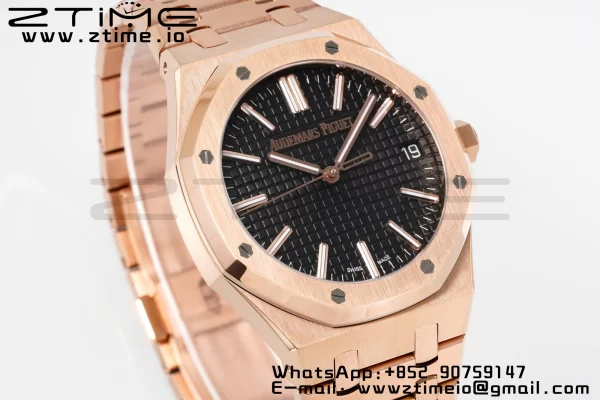 AP Royal Oak 41mm 15510 "50th Anniversary" RG APSF 1:1 Best Edition Black Dial on RG Bracelet SA4302 Super Clone V2 - Super Clone Watch | 1:1 Best Version