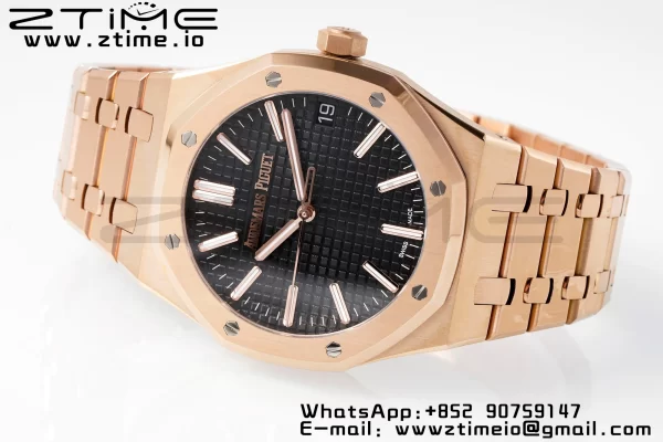 AP Royal Oak 41mm 15510 "50th Anniversary" RG APSF 1:1 Best Edition Black Dial on RG Bracelet SA4302 Super Clone V2 - Super Clone Watch | 1:1 Best Version