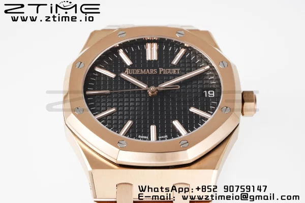 AP Royal Oak 41mm 15510 "50th Anniversary" RG APSF 1:1 Best Edition Black Dial on RG Bracelet SA4302 Super Clone V2 - Super Clone Watch | 1:1 Best Version