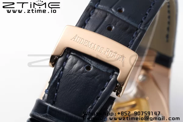 AP Royal Oak 41mm 15510 "50th Anniversary" RG APSF 1:1 Best Edition Blue Dial on Blue Leather Strap SA4302 Super Clone V2 - Super Clone Watch | 1:1 Best Version