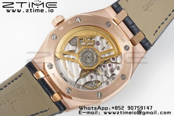 AP Royal Oak 41mm 15510 "50th Anniversary" RG APSF 1:1 Best Edition Blue Dial on Blue Leather Strap SA4302 Super Clone V2 - Super Clone Watch | 1:1 Best Version