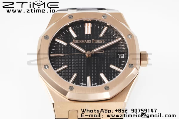 AP Royal Oak 41mm 15510 "50th Anniversary" RG APSF 1:1 Best Edition Black Dial on Black Leather Strap SA4302 Super Clone V2 - Super Clone Watch | 1:1 Best Version