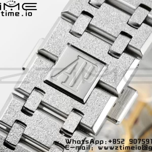 AP Royal Oak 41mm 15500 Frosted SS APSF 1:1 Best Edition Harmaa kuvioitu Dial SS rannekorun SA4302 Super Clone V3 - Super Clone Watch | 1:1 Paras versio