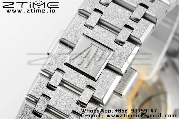 AP Royal Oak 41mm 15500 Frosted SS APSF 1:1 Best Edition Harmaa kuvioitu Dial SS rannekorun SA4302 Super Clone V3 - Super Clone Watch | 1:1 Paras versio