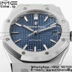AP Royal Oak 41mm 15400 SS ZF 1:1 Best Edition Blue Textured Dial on SS Bracelet SA3120 V2 Super Clone - Super Clone Watch | 1:1 Best Version