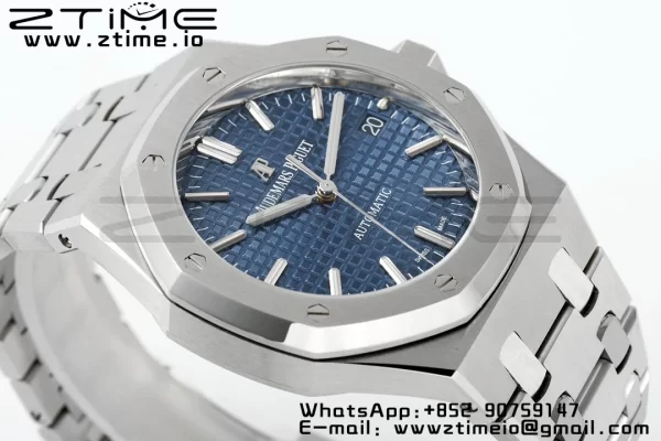 AP Royal Oak 41mm 15400 SS ZF 1:1 Best Edition Blue Textured Dial on SS Bracelet SA3120 V2 Super Clone - Super Clone Watch | 1:1 Best Version