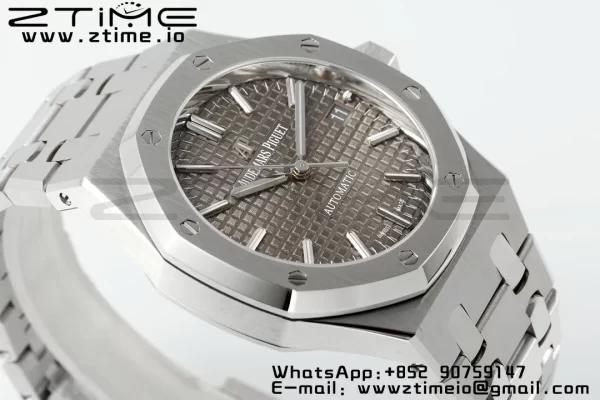 AP Royal Oak 41mm 15400 SS ZF 1:1 Best Edition Quadrante grigio testurizzato su bracciale SS V2 SA3120 Super Clone - Orologio Super Clone | 1:1 Best Version